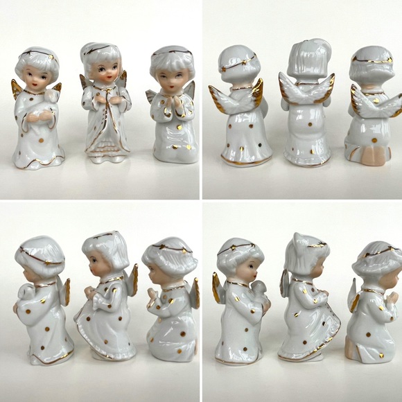 A Set of Three Vintage Porcelain Angel Figurines - Picture 14 of 16